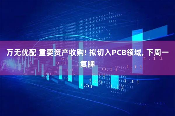 万无优配 重要资产收购! 拟切入PCB领域, 下周一复牌